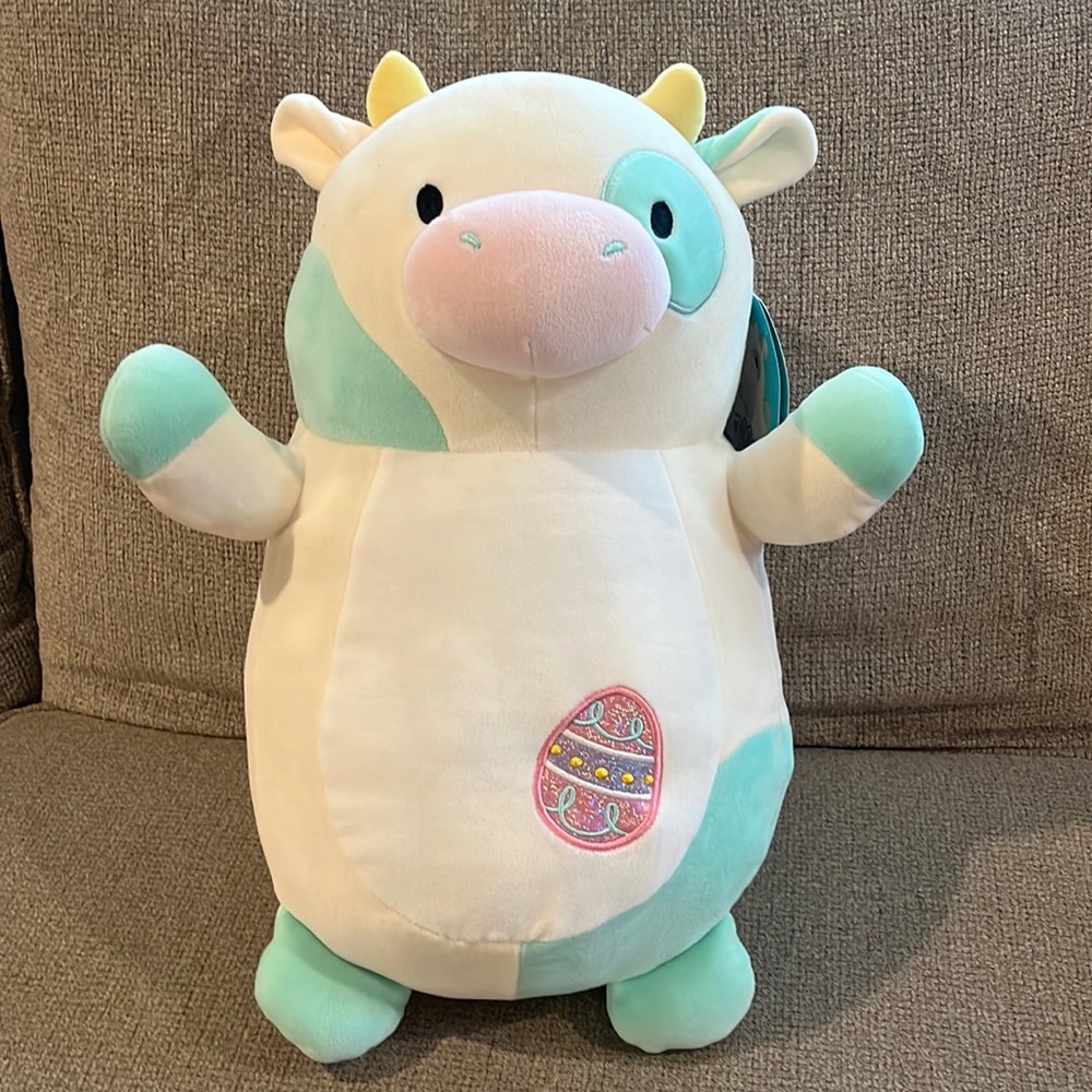 An Easter cow squishmallow